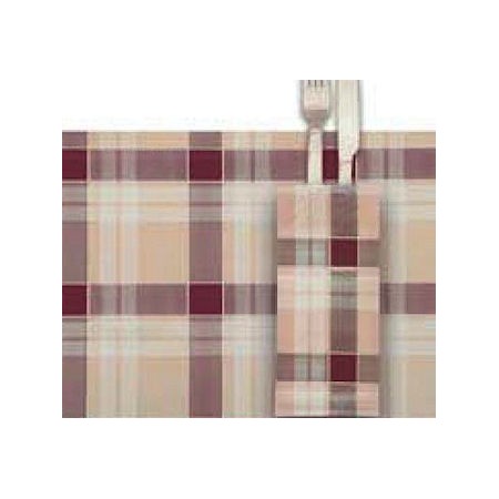 BUSTA X POSATE TARTAN VERDE/ROSSO125 PZ.